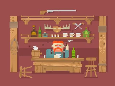 Interior of the bar Stock Illustration