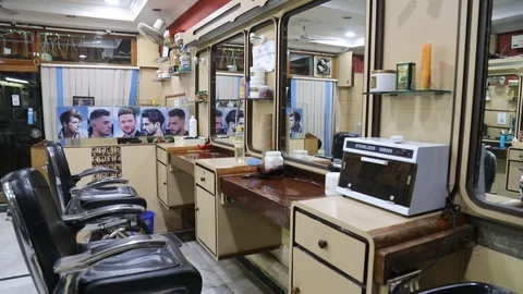 Interior Of A Barber Shop Stock Footage 117762351