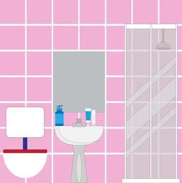 Interior of a bathroom Stock Illustration