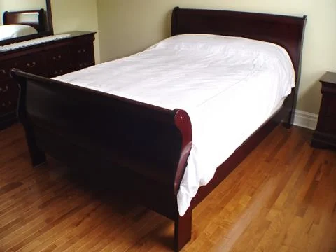 Interior of bedroom with bed Stock Photos