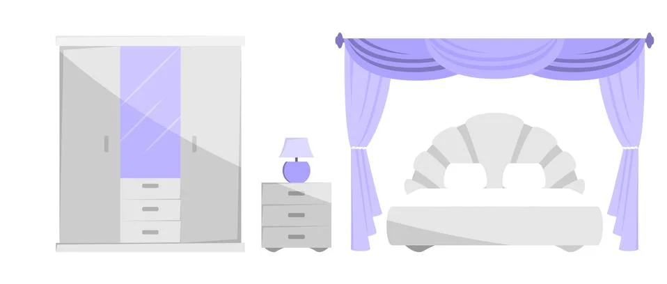 The interior of the bedroom. Stock Illustration