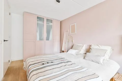 Interior of bedroom with mirror Stock Photos