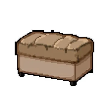 Interior bench bedroom pixel art vector illustration Stock Illustration