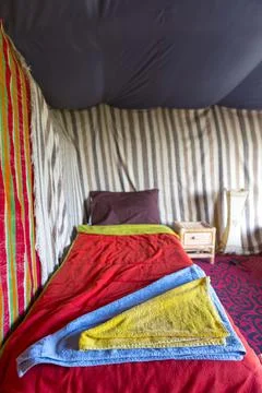 Interior Berber tent in Morocco Stock Photos