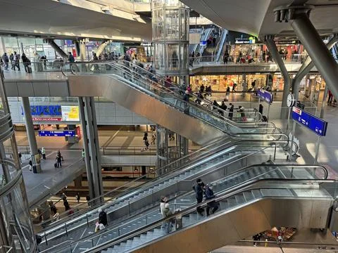 Interior of Berlin Central station Stock Photos