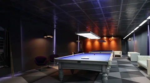 Interior billiard club Video stock 40634483