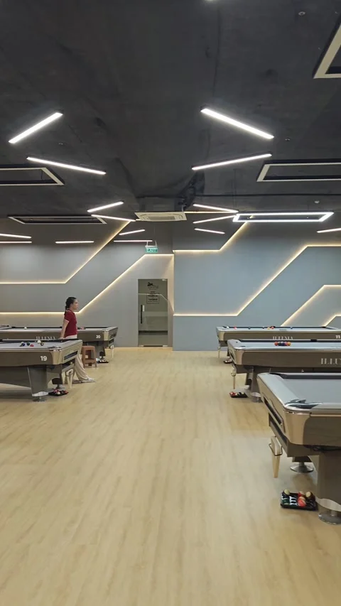 The interior of billiards center Stock Footage 324608913