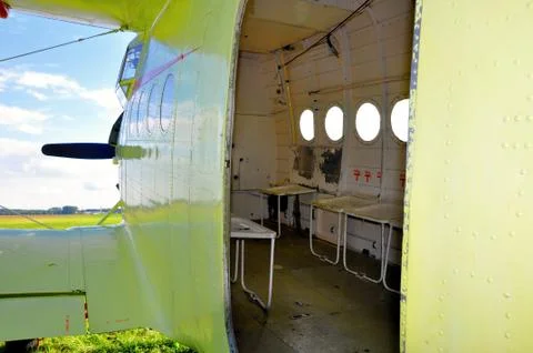 Interior of biplane 写真素材