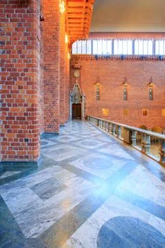Interior of blue hall Stock Photos