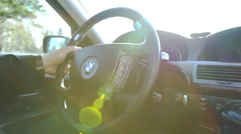 Interior BMW car while driving Stock Footage 48169859