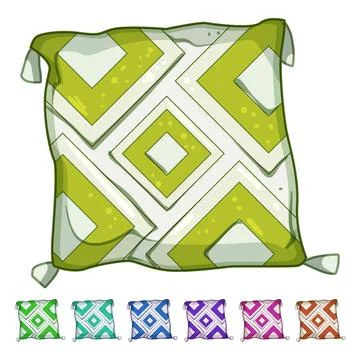 Interior boho pillow cartoon vector graphic Stock Illustration