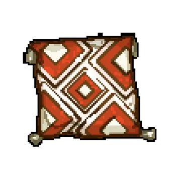 Interior boho pillow pixel art vector illustration Stock Illustration