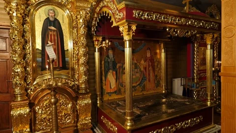 Interior of Boris and Gleb Cathedral Theodosius Day Chernihiv Old Style Image 動画素材 71648785