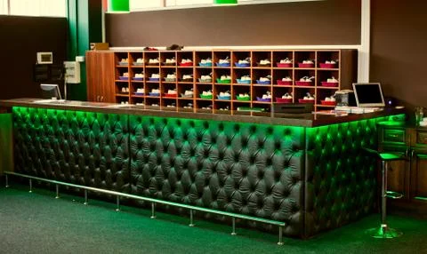 Interior of a bowling center Stock Photos