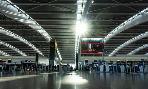 Interior British Airways Terminal Five Heathrow Airport, London, England Stock Photos