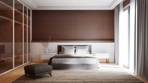 Interior Building up Time-Lapse. bedroom modern minimalist style Stock Footage 237974943