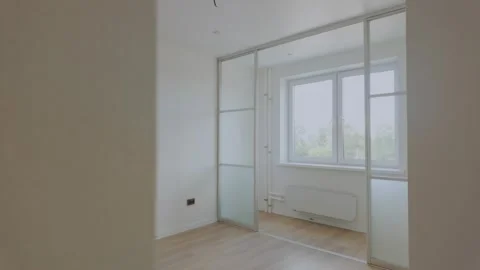 The interior of a built house, the interior of a new apartment building Stock Footage 337507135