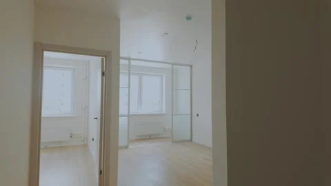 The interior of a built house, the interior of a new apartment building Stock Footage 337507140