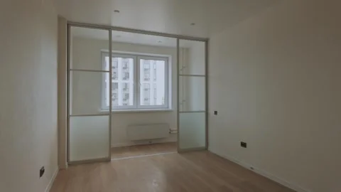 The interior of a built house, the interior of a new apartment building Stock Footage 337507142