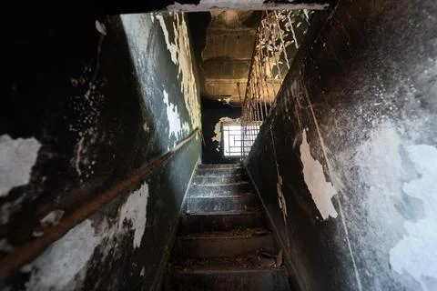 The interior of a burned mosque Foto stock