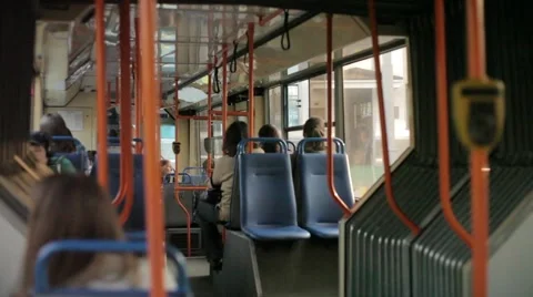 Interior Of A Bus In Motion in Minsk Belarus Stock Footage 49599167