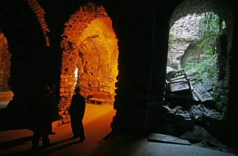 Interior of the Byzantine Cistern Stock Photos