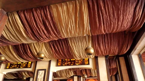 Interior of the Cafe in the African Style Stock Footage 130385100