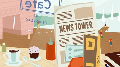 Interior The Cafe Animation Background Stock Footage 146129403