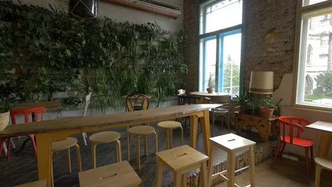 Interior of a cafe Stock Footage 100855725