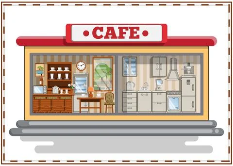 The interior of the cafe. Stock Illustration