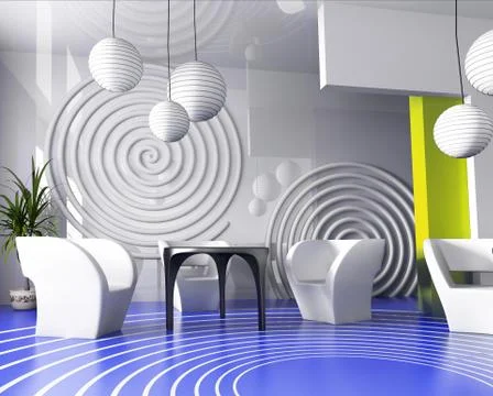 Interior of cafe in verde Stock Illustration