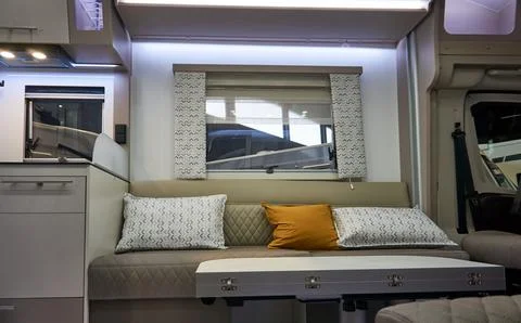 Interior of a camper van Stock Photos