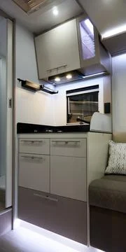 Interior of a camper van Stock Photos