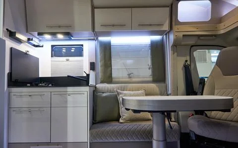 Interior of a camper van Stock Photos