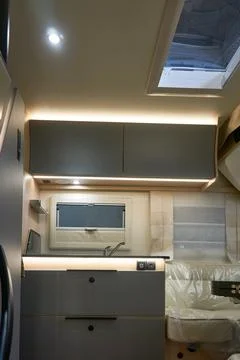 Interior of a camper van Stock Photos