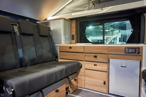 Interior of a camper van Stock Photos
