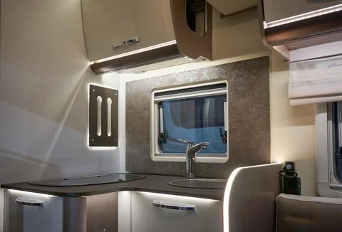 Interior of a camper van 스톡 사진