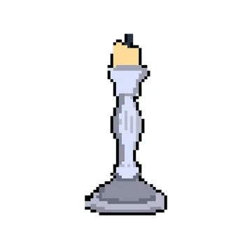 Interior candlestick holder pixel art vector illustration Stock Illustration