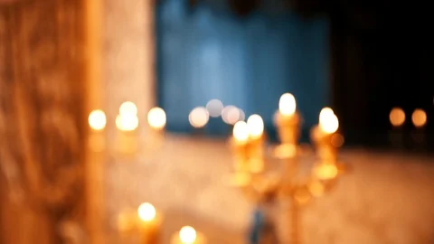 Interior of the candlesticks on the dresser Video stock 100855825