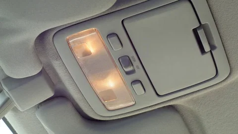 Interior Car Light Turns Off and On Stock Footage 71153010