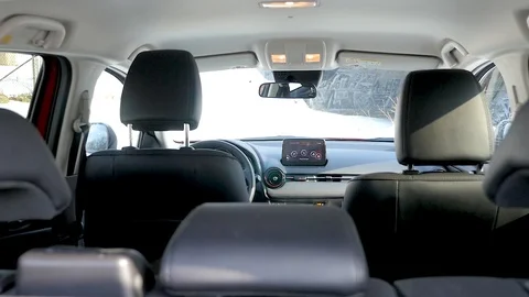 Interior car. rear seats perforated leather Stock Footage 87325448