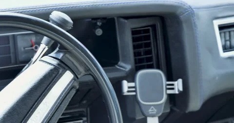 The interior of the car with the steering wheel and transmission Видео 278286269