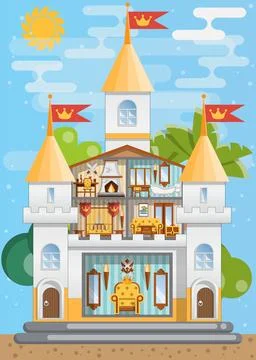 The interior of the castle. Stock Illustration