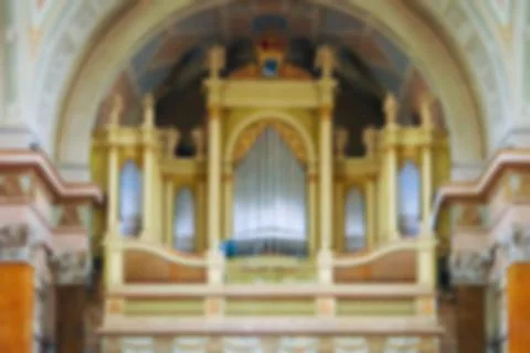 Interior of Cathedral , blur abstract background Stock Photos