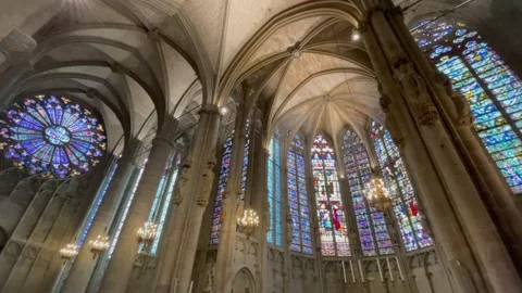 Interior of The Cathedral in Carcassonne Stock Footage 221927466