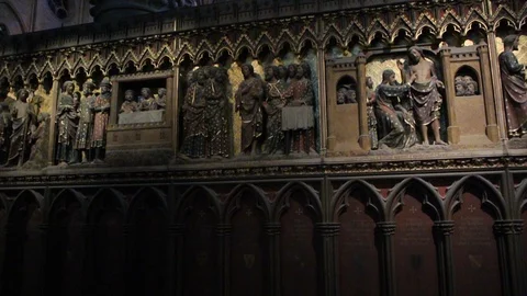 Interior of the cathedral of Notre Dame de Paris Stock Footage 111339848