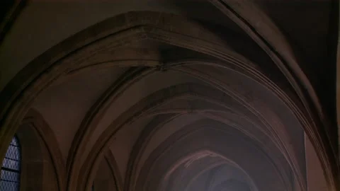 Interior of cathedral Pan Left to right Stock Footage 163159763