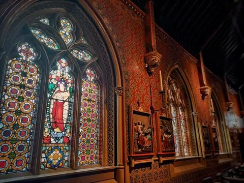 The interior of a cathedral Stock Photos