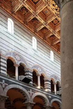 Interior of the cathedral of Pisa b Stock Photos