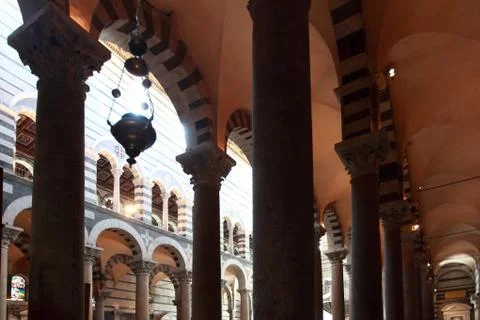 Interior of the cathedral of Pisa m Stock Photos